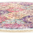 thumbnail image 4 of Alfa Rich 5x5 Area Rugs, Ultra-Thin Boho Pink Purple Cream Rug, Non-Slip Machine Washable, Easy Clean, Pet Friendly 5' Round Rug, 4 of 5