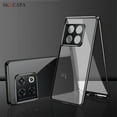 thumbnail image 1 of For OnePlus 10 Pro Magnetic Adsorption Tempered Glass Phone Case For One Plus 10 Pro 5G 360 Double Sided Transparent Flip Cover, 1 of 1