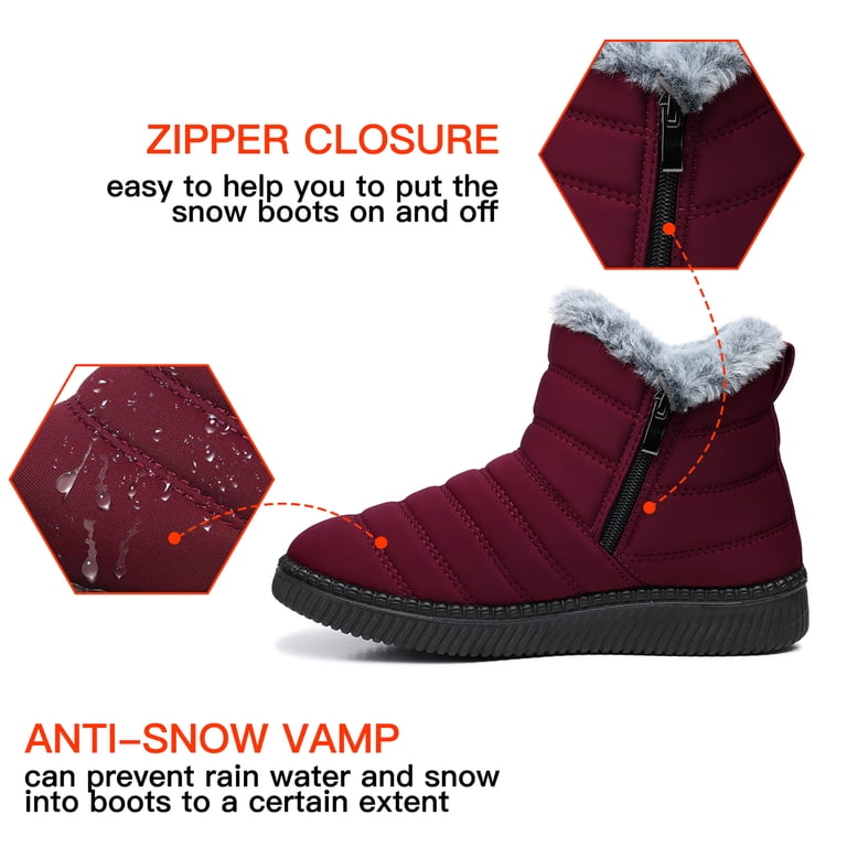 LANREMON Snow Boots for Women Warm Faux Fur Lined Winter  display picture 1