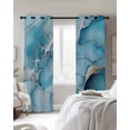 thumbnail image 4 of Blue Marble Blackout Curtains for Bedroom Living Room Darkening Curtains 54 Inch Long Contemporary Modern Aesthetics Abstract Short Curtain for Small Window Treatment Grommet Drapes 42"x54"x2, 4 of 9