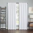 thumbnail image 4 of (2 pack) Eclipse Samara Solid Blackout Curtains, Single Curtain Panel, 84 Inch Long Blackout Curtains, 42" W x 84" L, White, 4 of 10