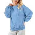 thumbnail image 1 of GigrtiJin Sweat à Capuche pour Femmes, Manches Longues, Col Rond, Pull-Over, Blouses Décontractées, Couleur Unie, 1 of 8