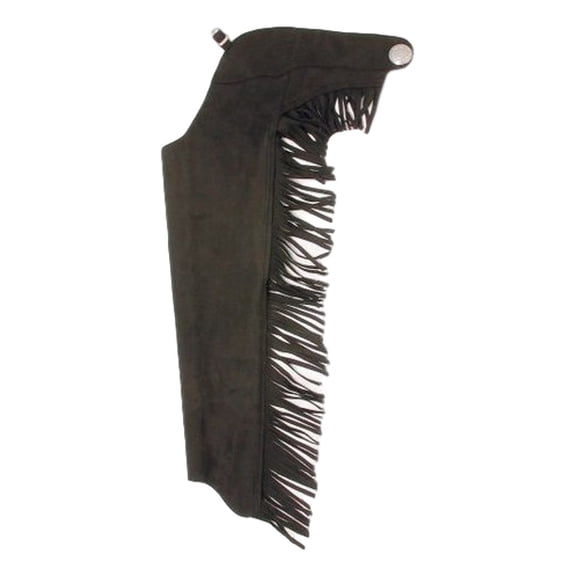 Tough 1 Western Chaps Youth Synthetic Equitation Fringe S Black 63-316