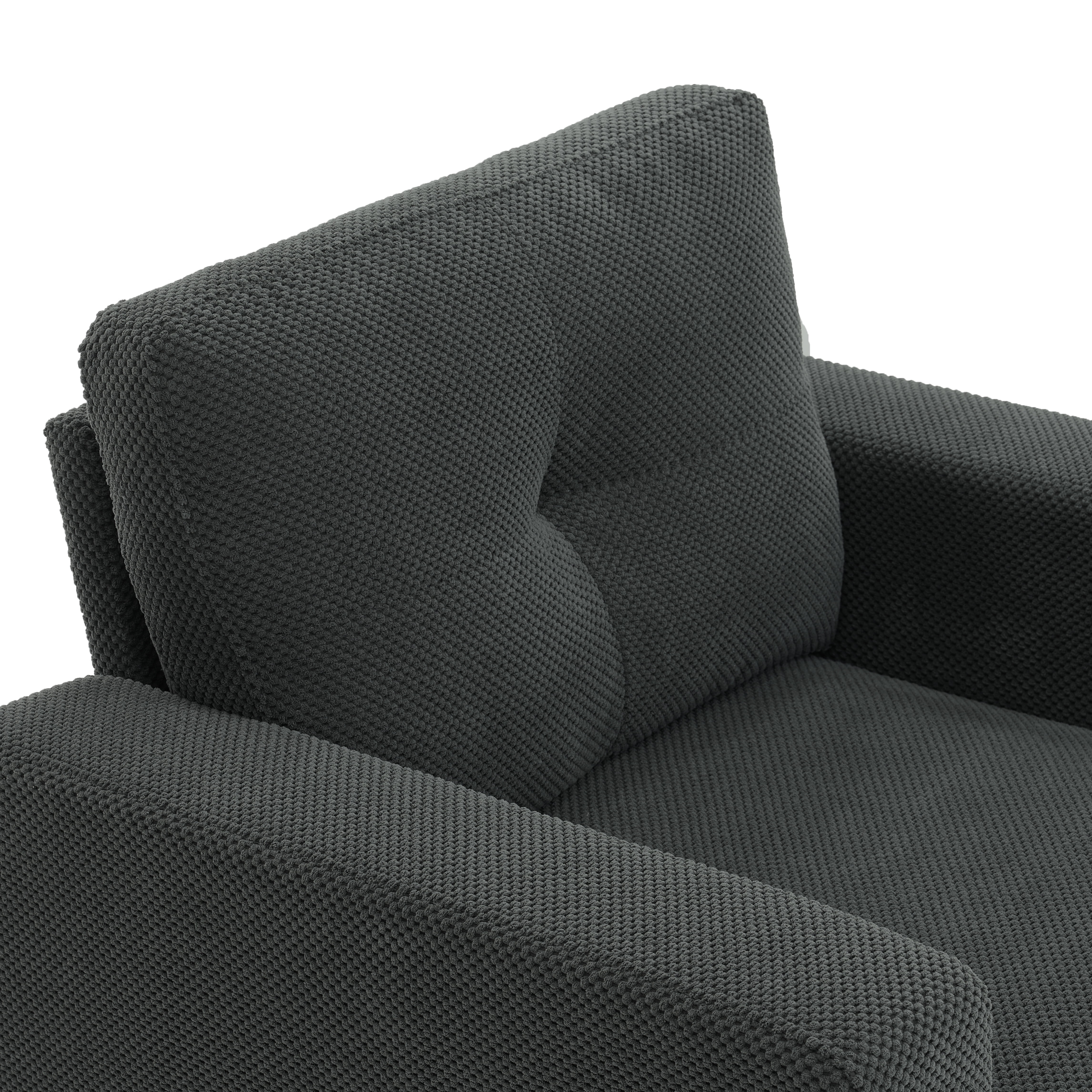 MOONMISS 360° Swivel Accent Chair with Point-Tufted Back & Textured, Upholstery Square Arm Armchair with Metal Pedestal Base, Soft Pillows for Living Room, Bedroom