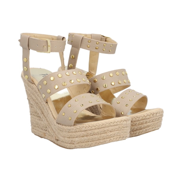 Sandalia De Plataforma Para Mujer Color Nude Con Estoperol Platonia JULIETA-02-NUDE