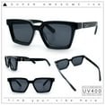 thumbnail image 2 of Locs Retro Beveled Frame Horn Rim Rectangle Gangster Sunglasses Black Clear - Black, 2 of 7