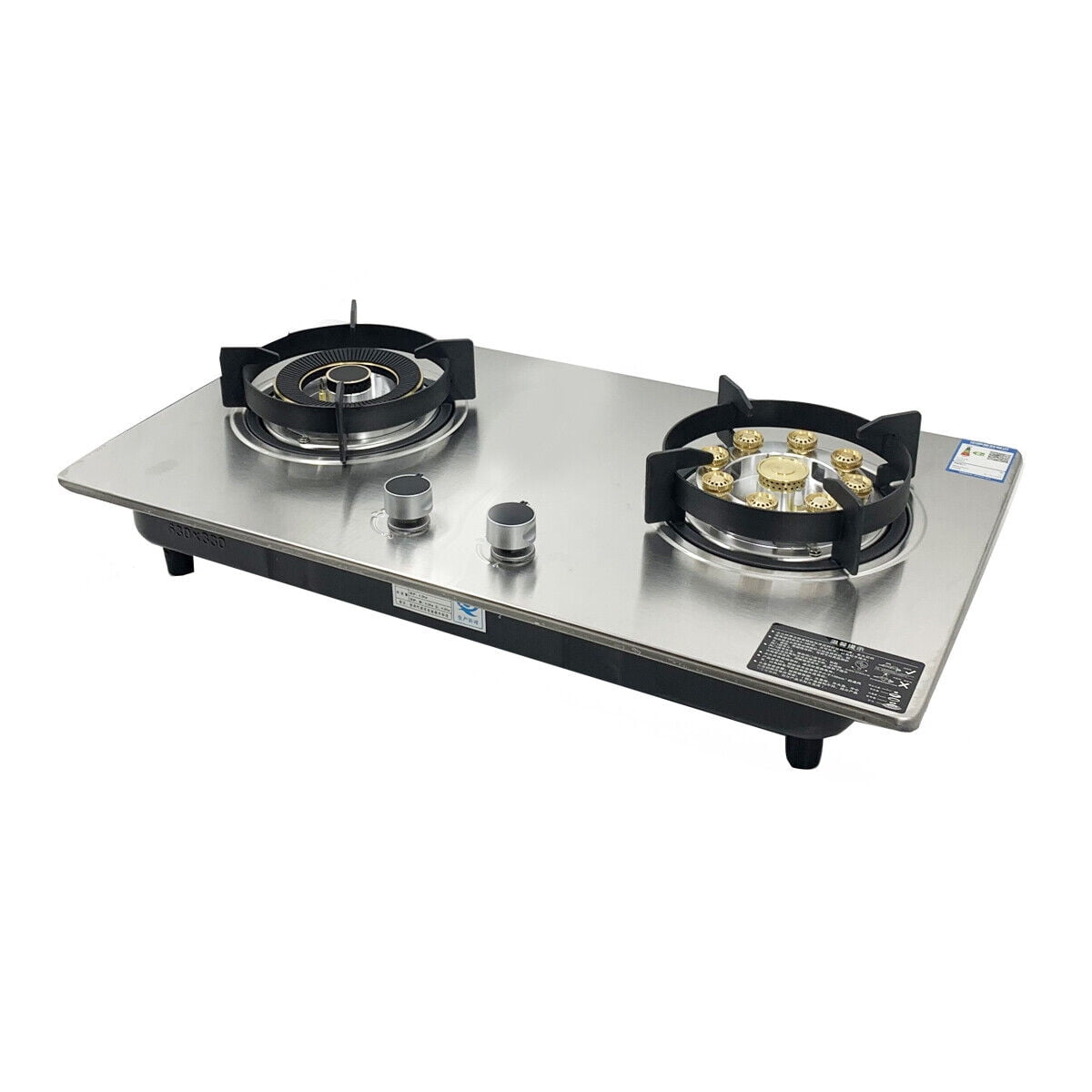 TABODD Gas Stove Gas Cooktop 2 Burners, 28 Inches Portable Stainless Steel Built-in Gas Hob Dual Fuel Easy to Clean for RVs, Apartments, Outdoor