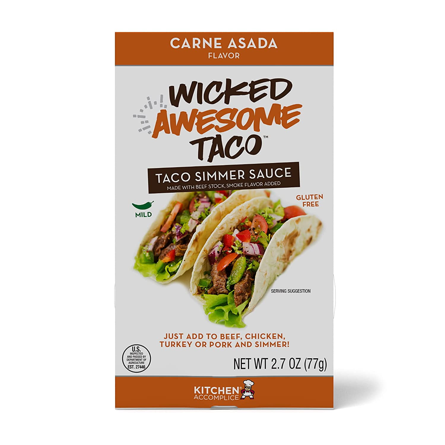 Kitchen Wicked Awesome Taco, Carne Asada, 2.7 Oz