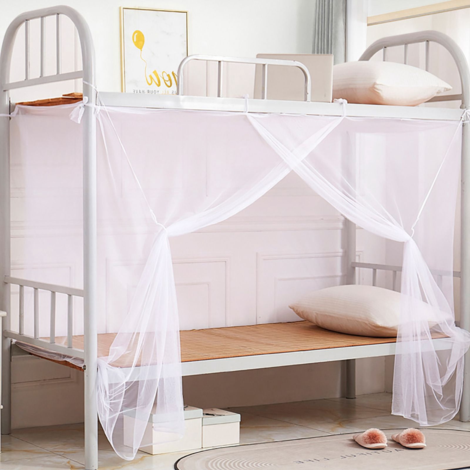 4 Corners Mosquito Net for Mosquiteros para Camas Bed Canopies Netting Bed Drapes Rectangular Mosquito Mesh for Camping Home Outdoor Travel