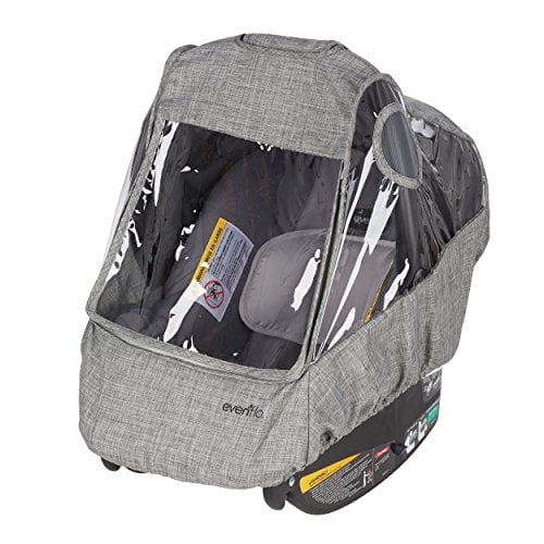 Evenflo Funda para lluvia y protector para el asiento de auto para bebés, melange gris