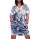 thumbnail image 1 of DELFT Azul holandés: Vestido holgado con bolsillo y estampado de molino de viento Vintage, 1 of 6