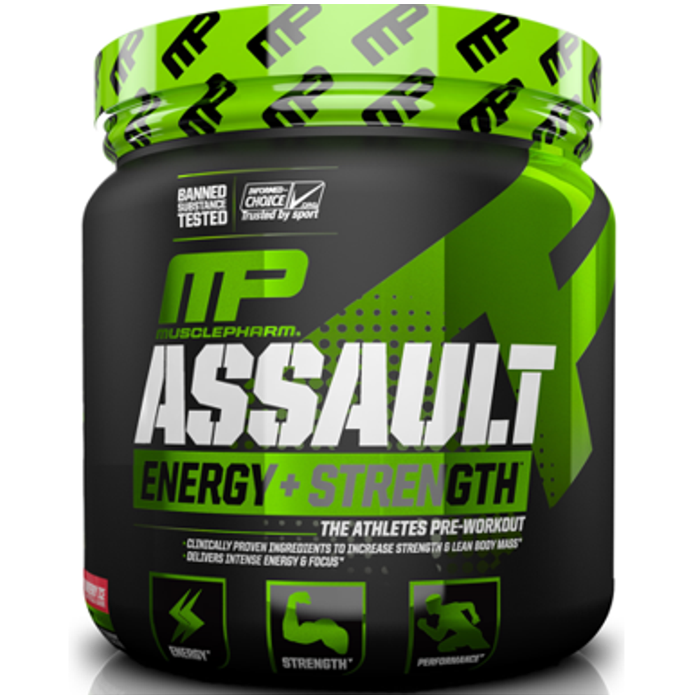 MusclePharm Assault Pre Workout Powder, Strawberry Ice, 30 Servings