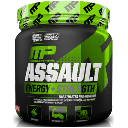 MusclePharm Assault Pre Workout Powder, Strawberry Ice, 30