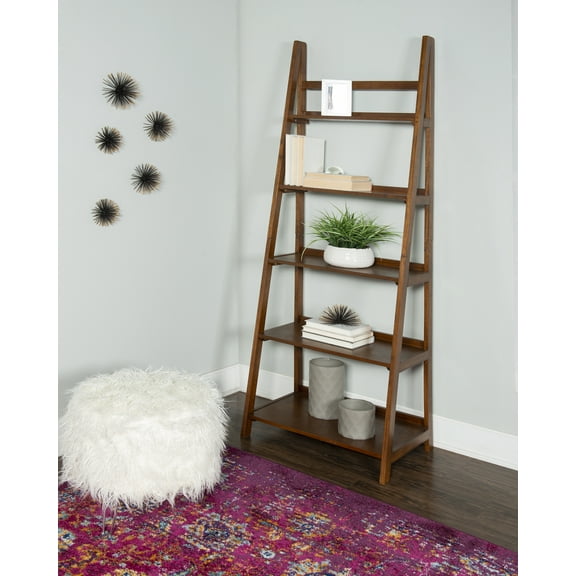 Linon Charlotte Bookcase, Brown, 5 Shelves, 72 inches Tall