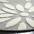 thumbnail image 3 of SAFAVIEH Kids Daisy Flowers Wool Area Rug, Grey/Ivory, 5' x 5' Round, 3 of 8