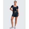 thumbnail image 4 of CRZ YOGA Softembrace Tops for Women Casual Soft Going Out Short Sleeve Shirts Sexy U Neck Tight Fitted Tees, 4 of 6