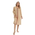thumbnail image 3 of Valcatch Women's Nightdress V Neck Long Sleeve Sleep Skirt Loose Comfy Pajamas Khaki, 3 of 6