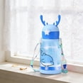 thumbnail image 1 of Botella de agua con forma de cuerno de ciervo y pajita | Taza con diseño de cuerno de ciervo para adultos y niños | Vaso térmico portátil a prueba de fugas, 1 of 6