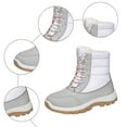 thumbnail image 3 of Mid Calf Snow Boots for Women Cold Weather Fuzzy Thicken Fleece Lined Non Slip Skiing Ski Hiking Winter Booties White Size 6.5, 3 of 5