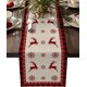 thumbnail image 1 of Camino de mesa navideño, camino de mesa rústico con diseño de alce y copos de nieve para fiestas de cumpleaños, cocinas, mesas de comedor, decoración del hogar, 1 of 7