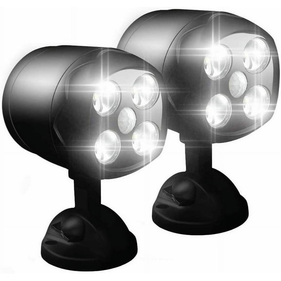 2 Pack LED Spotlights Outdoor 600 Lumen Wall Light with Motion Sensor, Waterproof 4 LED Lights Security Lighting