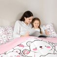 thumbnail image 4 of Castle Fairy Child Kids Teens Kawaii White Bear Twin Bedding Sets 7-Piece,Cartoon Animal Polar Bear Bedding Comforter Set Microfiber,Pink White Breathable Sheet Sets,Ultra Soft Home Decor,Reversible, 4 of 8