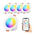 thumbnail image 1 of Solutions d'Éclairage Adaptables, Downlights Encastrés à LED de 4 Pouces Contrôlés par Application Bluetooth, Changement de Couleur RGB, Lumière Blanche Chaude, Luminaires de Plafond Dimmables Écoénergétiques, 1 of 5