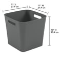 thumbnail image 4 of (6 pack) Mainstays Cube Bin, Open Plastic Storage Containers, Versatile Stylish Organizers with Handles, Gray Flannel, 4 of 8