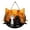 B, variant on Gardjoe Halloween cat head-shaped hanging ornament in orange and black featuring three colorful kittens with pumpkin and autumn leaf for door and wall display.