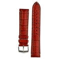 thumbnail image 3 of HIRSCH Viscount Louisiana Alligator Leather Watch Strap (Matte Red) - L - 22mm - Stainless Steel Silver Buckle, 3 of 9