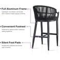 thumbnail image 3 of PURPLE LEAF Patio Bar Stools Set of 2 Outdoor Wicker Modern High Bar Chairs Metal Cushioned Barstools with Backs and Ergonomic Armrest for Balcony Garden Indoor Kitchen Island, Gray, 3 of 9