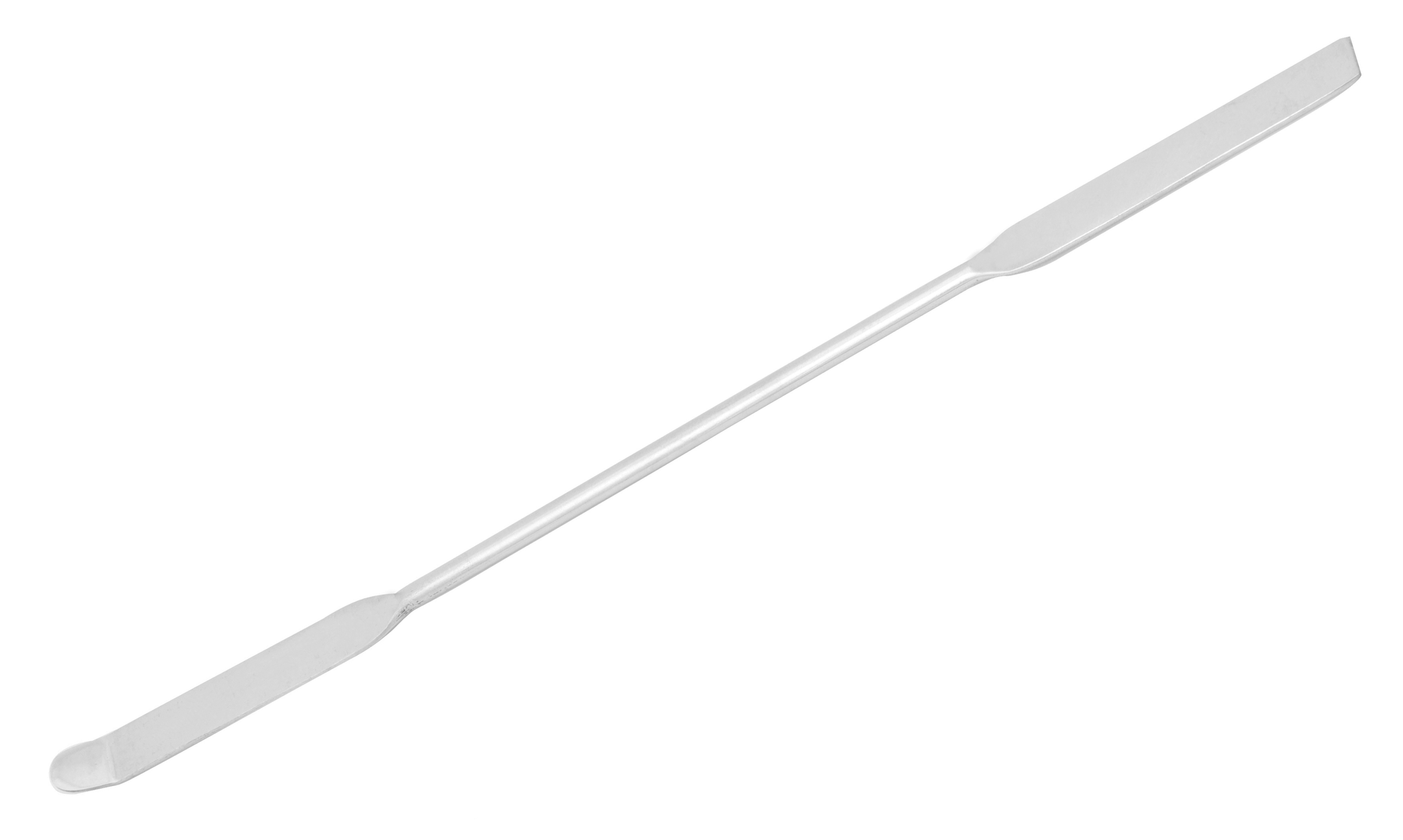 Chattaway Spatula, 7.9" - Stainless Steel, Polished - Dual Ended, Flat End & Bent End - Eisco Labs