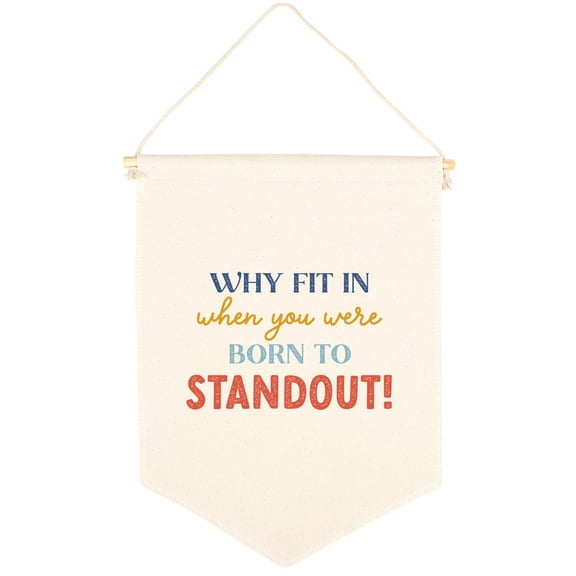 Koyal Wholesale Hanging Wall Canvas Banner, Born To Standout Canvas, Nursery Wall Decoration Banner, 1-Pk