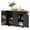 Black, variant on Kitchen Island with Wheels, Storage Cabinet with Adjustable Shelf & Drop Leaf Countertop, Spice Rack and Towel Bar, White
