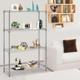 thumbnail image 4 of NiamVelo  4 Tier Wire Shelving Unit Heavy Duty Metal Shelf  Adjustable Storage Shelves  for Kitchen, Garage, Pantry ,Office, Bedroom, 1000lbs, Chrome, 4 of 10