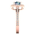 thumbnail image 3 of 1.335 ct Round Cut Blue Moissanite Solitaire with Accents Engagement Ring for Women in 18K Rose Gold, 3 of 5