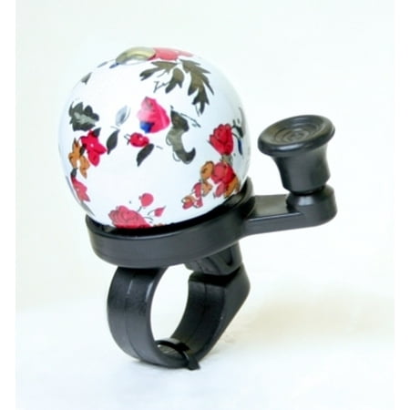 Duo Bicycle Parts Steel Handlebar Mount Bike Bell White Floral Print Flowers