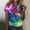 Blue, variant on Womens Graphic T Shirts 3D Galaxy Glitter Print Round Neck Short Sleeve Summer Tops Summer Tops
