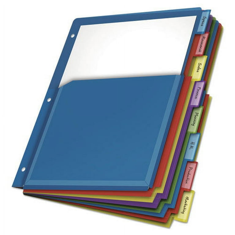 Expanding Pocket Index Dividers, 8-Tab, 11 x 8.5, Assorted, 1 Set Expanding Pocket Index Dividers, 8-Tab, 11 x 8.5, Assorted, 1 Set