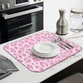 thumbnail image 3 of Pink and Pink Of Leopard Print Dish Drying Mat for Kitchen 1 Pack, Ultra Absorbent Microfiber Dishes Drainer Mats,16"x18", 3 of 6