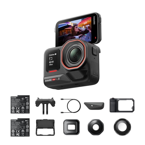 Insta360 Ace Pro 2 Ultimate Videography Bundle - Cámara De Acción Resistente Al Agua 8K Diseñada Conjuntamente Con El Kit Leica Xplorer Grip Pro Para Fotografía Callejera Lente Cinematográfica Lente D