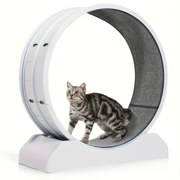 [Large Cat Exercise Wheel] 33" Large Carpeted Cat Exercise Wheel - Durable Plastic Indoor Treadmill For Cats