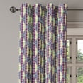 thumbnail image 2 of Ambesonne Retro Grommet Curtain, Hexagon Rhombus Dots Forms, 50" x 72", Pale Yellow Cadet Blue, 2 of 6
