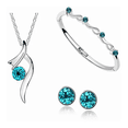 thumbnail image 1 of Conjunto De Joyas Collar, Aretes, Pulsera color Plata Piedras Celeste Malubero Malu1691, 1 of 3