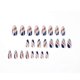 thumbnail image 2 of 24-Pack Women's Wear Nails Oval Multicolor Lines Blue Brown Colorblock Waves for Summer DIY Manicure Tools Full Coverage Nail Stickers, 2 of 5