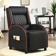 thumbnail image 2 of Giantex Massage Gaming Recliner Chair, PU Ergonomic Single Sofa w/Headrest, Lumbar Support, Racing Style, Reclining Home Theater Seating, Red, 2 of 8