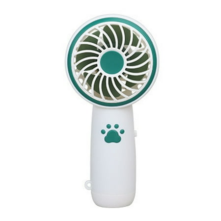 

Portable Small Handheld Fan with Night Light 2 Adjustable Speed for Summer Green