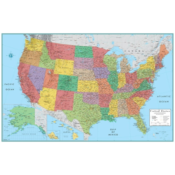 50" x 32" RMC Signature Edition United States Wall Map - Laminated