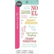 Sizzix Clear Rubber Stamp Set, Greetings of the Season by Catherine Pooler, 13PK, Christmas Stamps