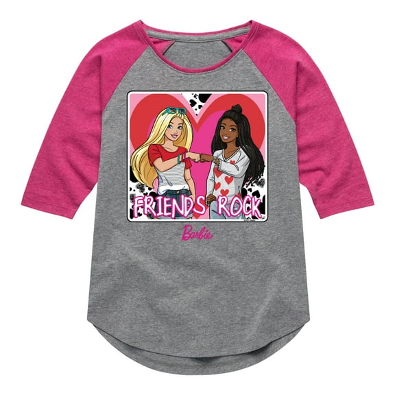 Barbie - Friends Rock - Toddler And Youth Girls Raglan Graphic T-Shirt